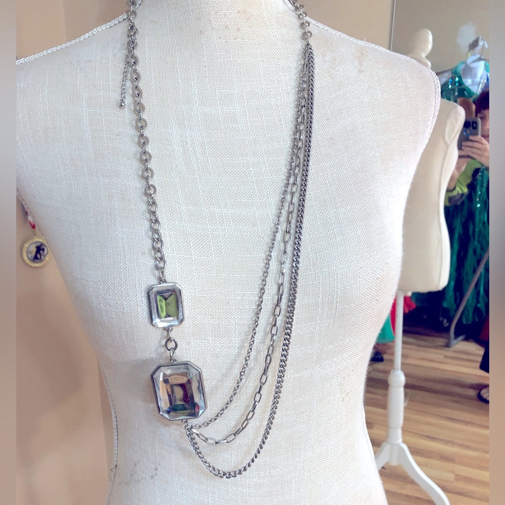 Chain and Rhinestone Necklace